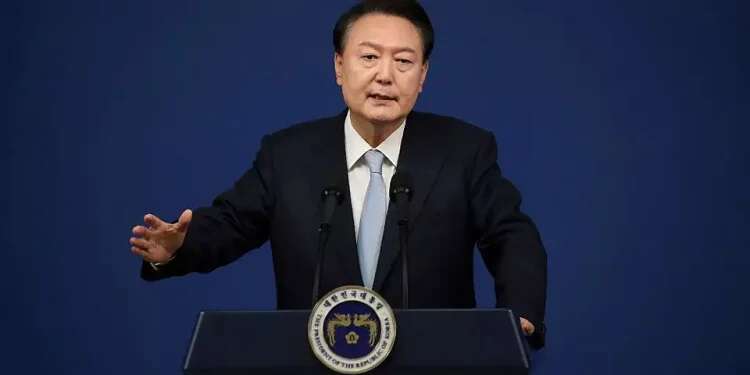 South Korean President Suk Yeol-on during the announcement of the state of emergency. Photo: Reuters South Korea declared martial law amid political crisis