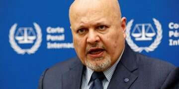 International Criminal Court Prosecutor Karim Khan speaks during an interview with Reuters in The Hague, Netherlands February 12, 2024 Another week of attacks on Israel
