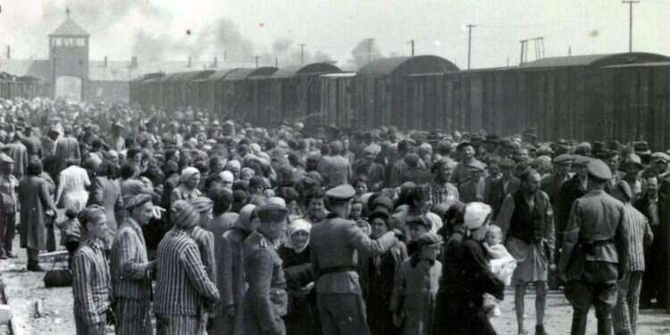 A photo taken 27 May 1944 in Oswiecim, showing Nazis selecting prisoners on the platform at the entrance of the Auschwitz-Birkenau extermination camp Could the Soviets have liberated Auschwitz earlier?