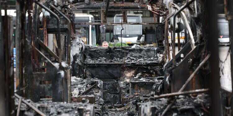 A charred bus at the main bus parking lot following an incident the previous night, in Bat Yam, Israel, 21 February 2025 Tanks for show: Only another intelligence failure away from disaster