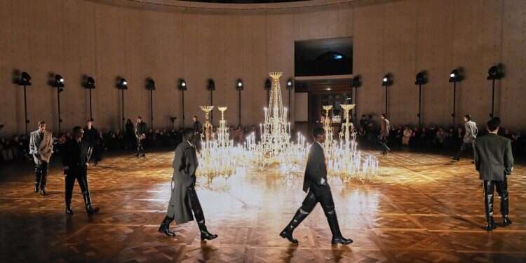 The runway during the Saint Laurent Menswear Fall-Winter 2025/2026 show as part of Paris Fashion Week at La Bourse de Commerce on January 28, 2025 in Paris, France YSL faces backlash for ad featuring antisemitic Palestinian