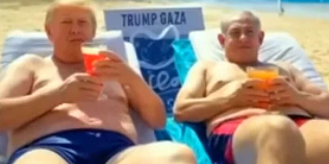 Donald Trump and Benjamin Netanyahu sunbathing in Gaza in an AI-generated video Trump shares Gaza AI-video showing him, Netanyahu sunbathing