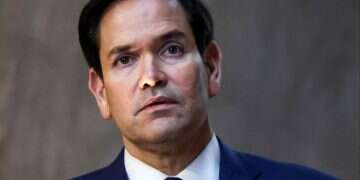 US Secretary of State Marco Rubio speaks during his visit to the Yad Vashem Holocaust Memorial museum in Jerusalem on February 16, 2025 Rubio backs 'one-off' direct talks with Hamas amid Israeli outrage