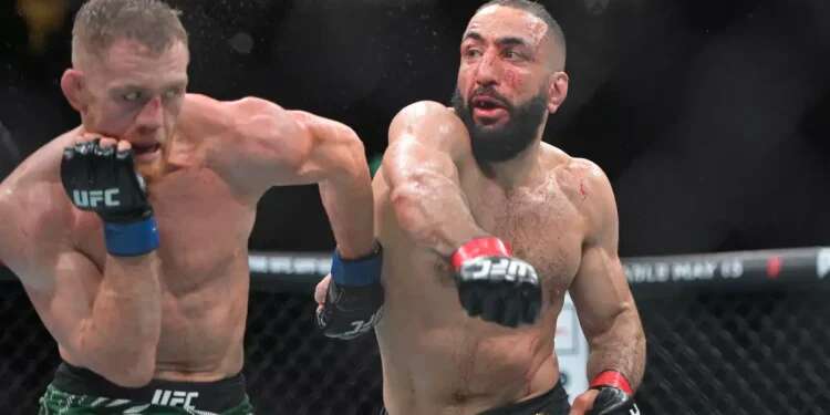 UFC champion enters ring draped in PLO flag – and loses