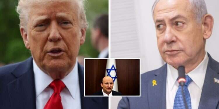 President Donald Trump and Prime Minister Benjamin Netanyahu (Inset: Naftali Bennett) Trump team considering inviting Netanyahu rival to White House amid growing frustration