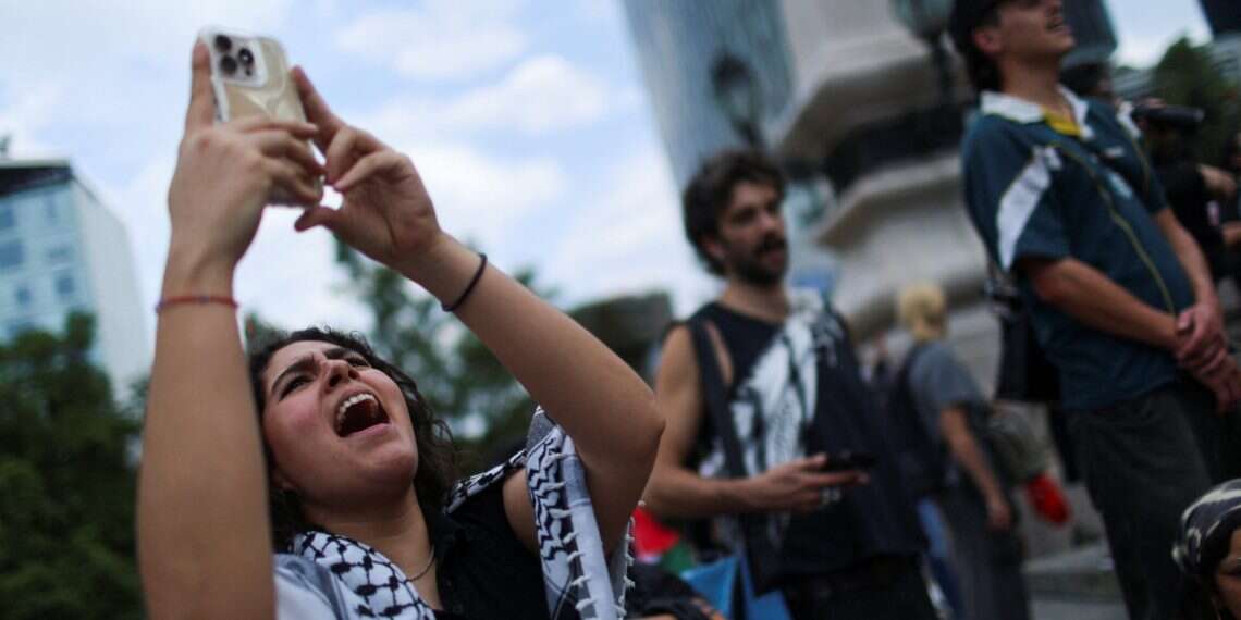 People protest after Israeli forces intercepted the British-flagged yacht Madleen, operated by the pro-Palestinians on June 9, 2025 Weaponizing humanitarianism: Greta and Gaza