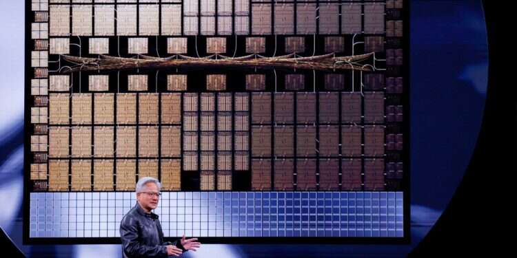 Nvidia's CEO Jensen Huang makes a keynote speech at Computex in Taipei, Taiwan May 19, 2025. NVIDIA launches Blue Lion supercomputer in massive HPE collaboration