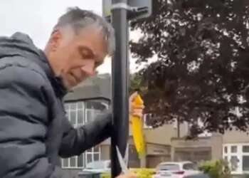 Yellow ribbons for hostages cut down in London Jewish neighborhood