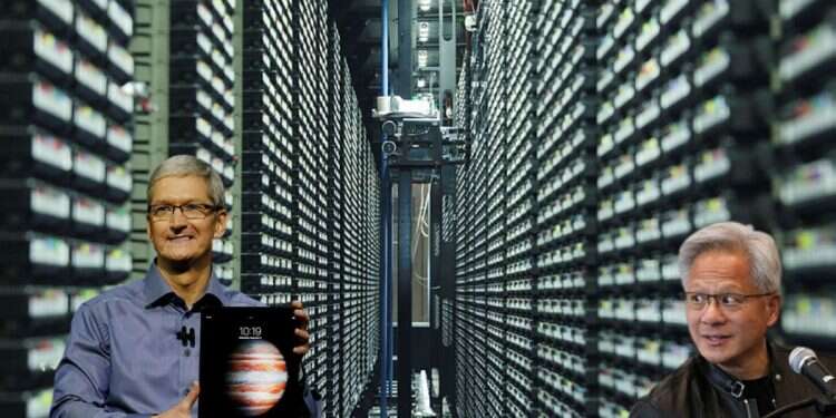 Apple CEO Tim Cook and NVIDIA CEO Jensen Huang NVIDIA overtakes Apple, worth $3.53T as world's most valuable company