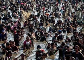 Passengers leap into sea as ferry engulfed in flames near Indonesia