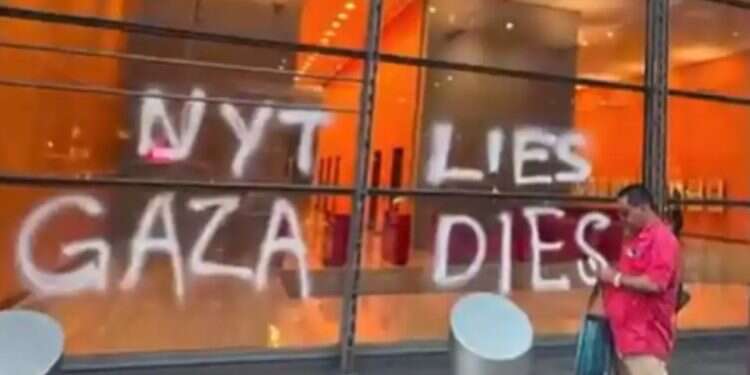 Pro-Palestinian activists vandalized New York Times headquarters