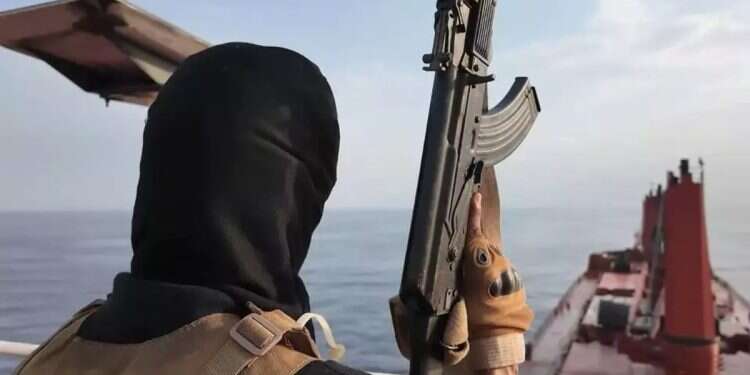 The sinking of the Magic Sea. Photo: Arab Networks Red Sea merchant crews declare 'We are Muslims' to ward off Houthi attacks