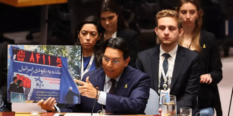 Israel's UN Ambassador Danny Danon at the UN's Security Council Israel dismisses UN secretary-general's sexual violence report threat as 'baseless'