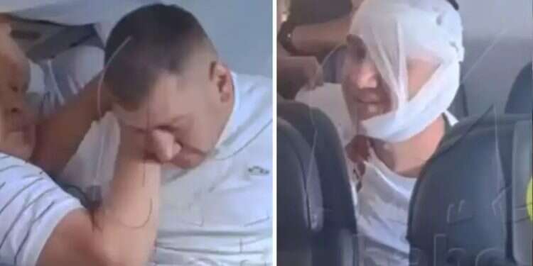 Russian passenger threatened and attacked flight crew in drunken rage