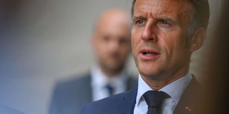 France's President Emmanuel Macron speaks following a video conference on Ukraine from the Fort de Bregancon presidential holidays residence in Bormes-les-Mimosas, in southern France on August 13, 2025 Open letter to French ambassador to Israel