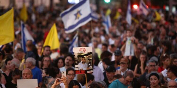 Israelis call for the return of Israeli hostages held by Hamas in Tel Aviv, Israel, on August 17, 2025 When diaspora Jewish voices speak over Israelis