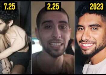 Evyatar David shown suffering from starvation, digging his own grave