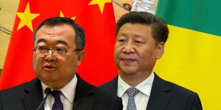 Liu Jianchao, head of the International Department of the Chinese Communist Party (in backround: President Xi Jingping) China detains top diplomat Liu Jianchao: What happened?