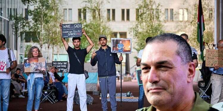 Protesters at The Hague on August 11, 2025 IDF chief targeted in Hague by anti-Israel group