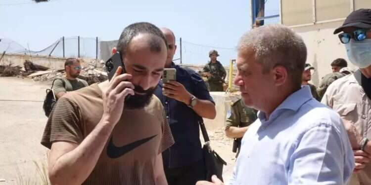 Saleh Abu-Hussein after being freed Imprisoned Israeli returns from Lebanon