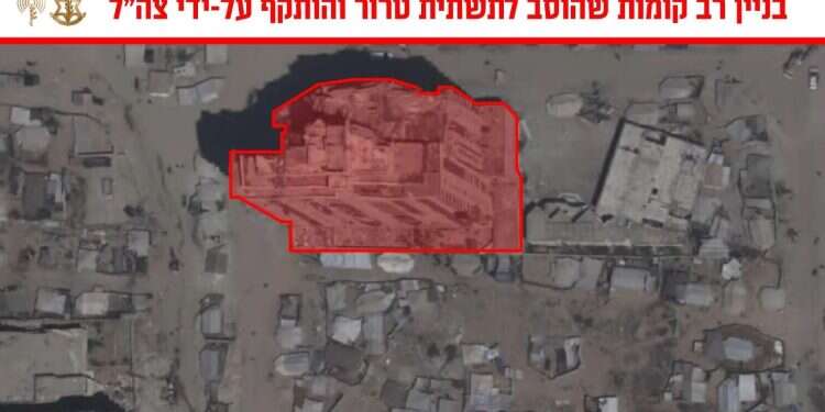 The IDF statement included an infographic depicting the strike (Photo: IDF Spokesperson's Unit) Israel strikes Hamas command center in Gaza