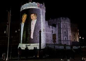 Epstein images projected on Windsor Castle during Trump visit