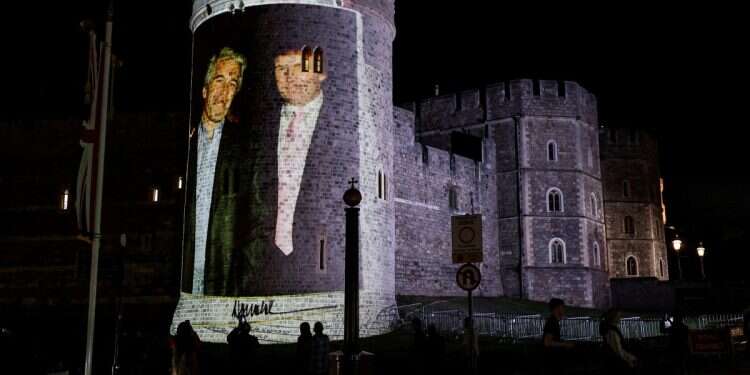 Epstein images projected on Windsor Castle during Trump visit