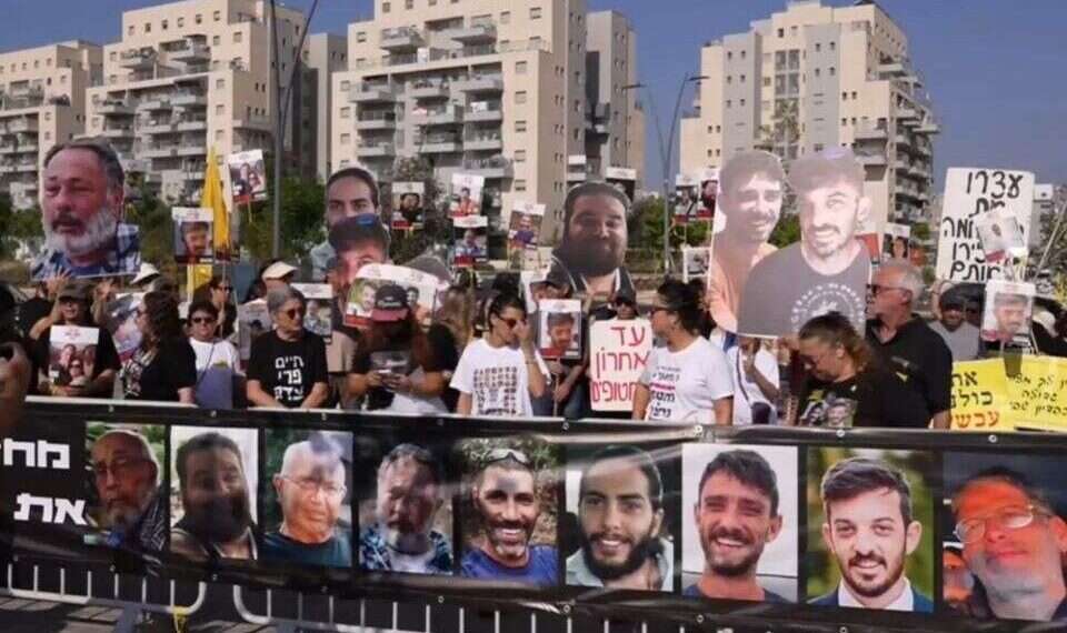 'The longest Oct. 7': Nir Oz community demonstrate on 700th day of captivity