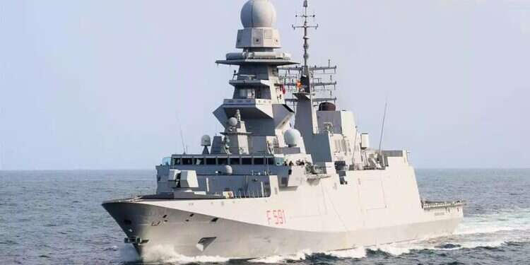 The Italian frigate sent to protect the flotilla activists. Photo: AFP Italy to send another warship to escort Gaza flotilla