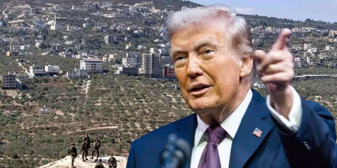 President Trump against the backdrop of the West Bank. Photo: EPA, Naama Stern Trump's 21-point plan extends to Judea and Samaria, not just Gaza