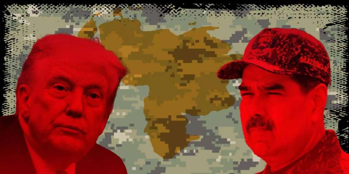 Venezuelan President Nicolás Maduro and US President Donald Trump. Background: map of Venezuela. Photo illustration; Photos: AP, AFP Trump may start a war with Venezuela – and meet Iran
