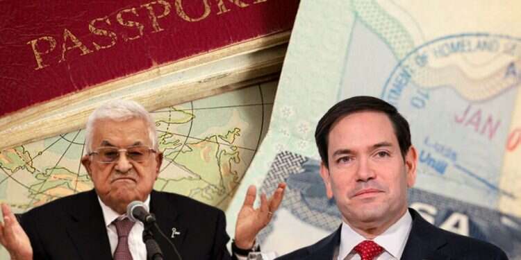 PA President Mahmoud Abbas and US Secretary of State Marco Rubio US embassies ordered to refuse Palestinian visa applications