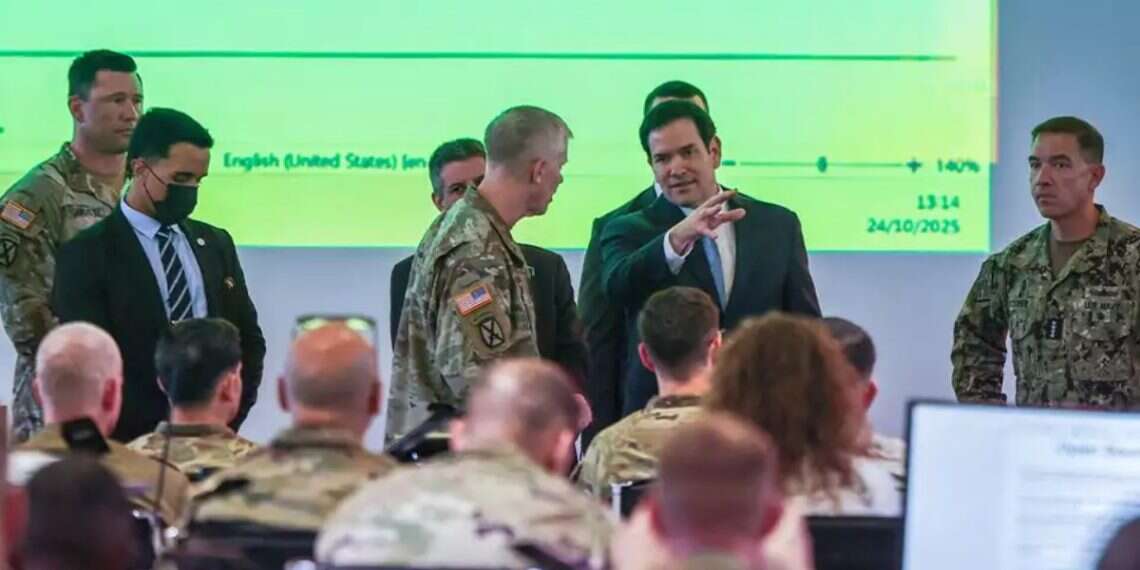 Sec. of State Marco Rubio during a visit to the Civil-Military Coordination Center in Oct. 2025 The US-led Gaza force is not working; Trump must let Israel act