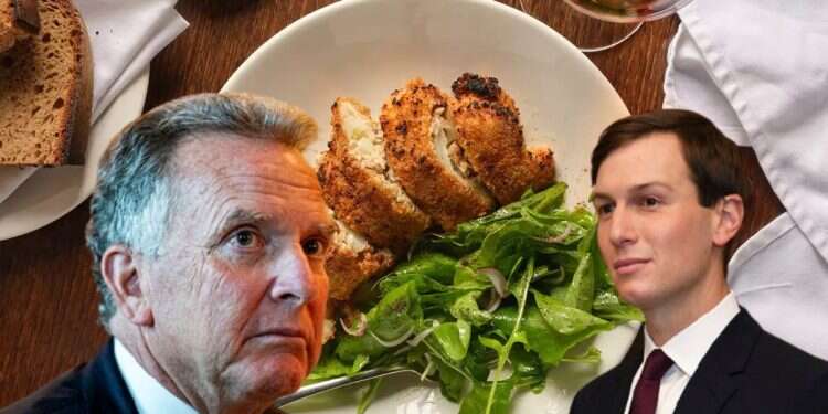 Steve Witkoff and Jared Kushner (background: The Pereh restaurant) Trump's peace envoys can't stay away from Tel Aviv's Pereh