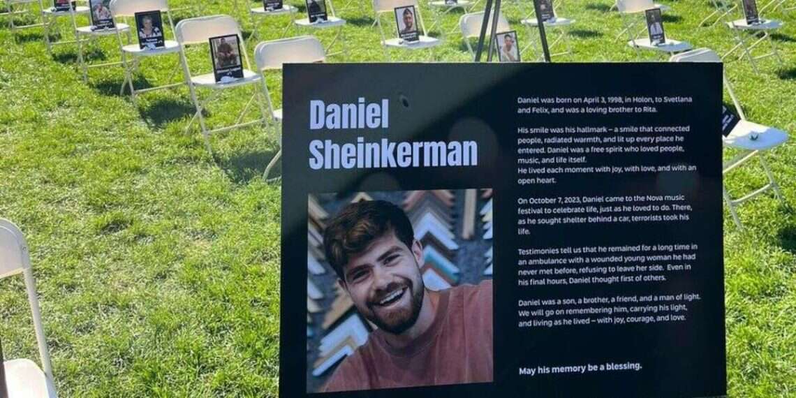 The memorial at Columbia University Memorial for the victims of October 7 set up at Columbia University