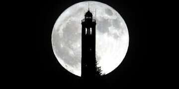 The super moon rises above the lighthouse of San Maurizio in Brunate, near Como, December 3, 2017 Get ready: Year's largest supermoon approaching