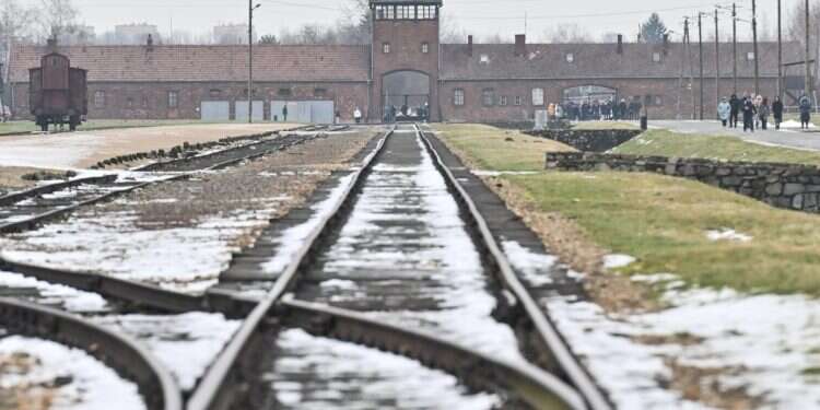 A view of the entrance gate at the former Nazi death camp Auschwitz Birkenau on January 23, 2024 in Oswiecim, Poland Why is US envoy to Poland echoing far-Right Holocaust revisionism?