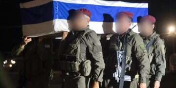 The return of Lior Rudaeff. Photo: IDF Spokesperson’s Unit Deceased hostage Lior Rudaeff identified following return from Gaza