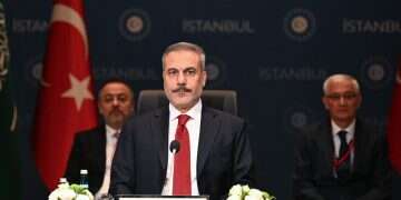 Turkish Foreign Minister Hakan Fidan attends a meeting with foreign ministers from Muslim countries to discuss the Gaza peace plan, in Istanbul on November 3, 2025 Israel-Turkey confrontation escalates as mediators struggle for breakthrough