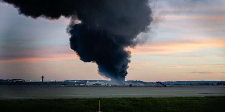 Large cargo aircraft plunges at Louisville airport, leaving 7 dead