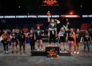 Jamie Booker (C), the winner of the 'World's Strongest Woman' competition 'World's strongest woman' disqualified after organizers learn she was born male