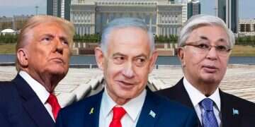 Kazakh President, Netanyahu and Trump. Photo: AP Kazakhstan to join Abraham Accords