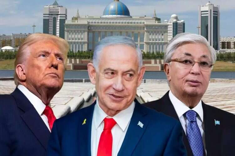 Kazakh President, Netanyahu and Trump. Photo: AP