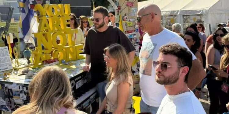 Alon Ohel at Hostage Square on November 19, 2025 Freed captive moves crowd at Hostage Square