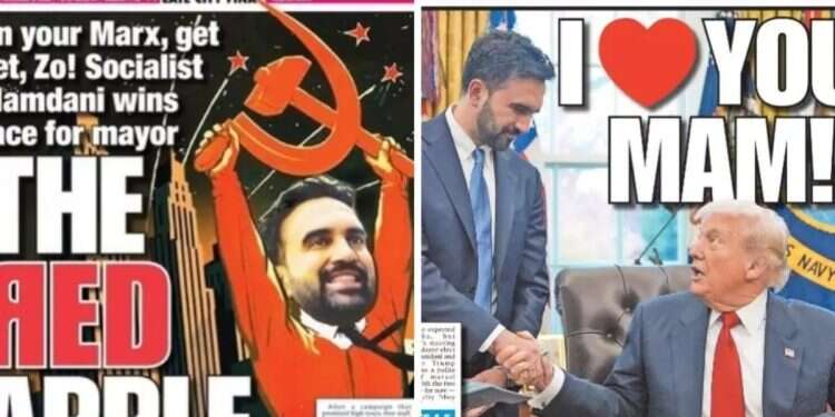 Front pages of the New York Post after Mamdani's victory (left) and after the meeting with Trump. Photo: New York Post US stunned by Trump-Mamdani 'bromance'