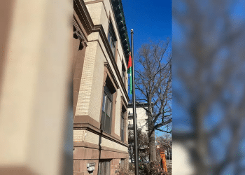 The Palestinian flag was raised outside City Hall in Hoboken, New Jersey, on Dec. 9, 2025 Hoboken mayor sparks outrage by raising Palestinian flag on First Intifada anniversary