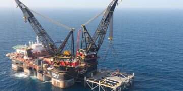 Oil platform in the Leviathan natural gas field, in the Mediterranean Sea off the Israeli coast Chance of Israel-Egypt $35B gas deal advances