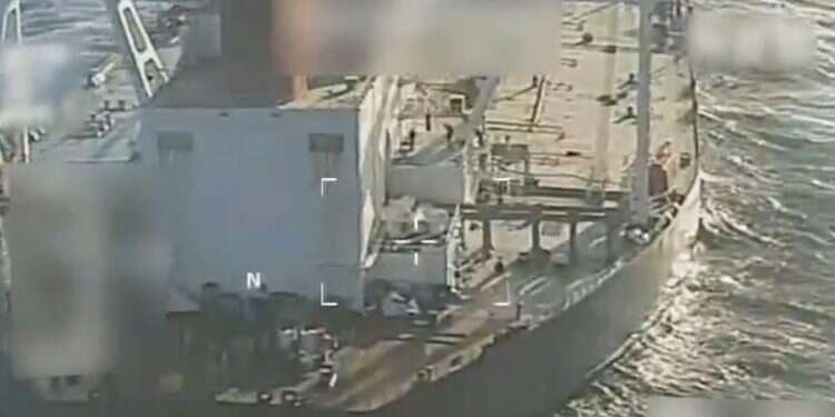 Attorney General Pam Bondi's X account, and partially redacted by the source, shows an oil tanker being seized by US forces off the coast of Venezuela, Wednesday, Dec. 10, 2025 US-seized ship linked to Iran's Revolutionary Guard, Hezbollah