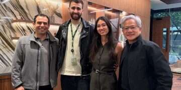 Avinatan Or and his partner, Noa Argamani, met Thursday evening for the first time since Or's return from captivity, with Nvidia CEO and founder Jensen Huang Nvidia founder meets former hostage employee