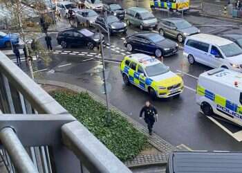 The scene of the security incident at London’s Heathrow Airport. Photo: social media Heathrow Terminal 3 shut after security incident